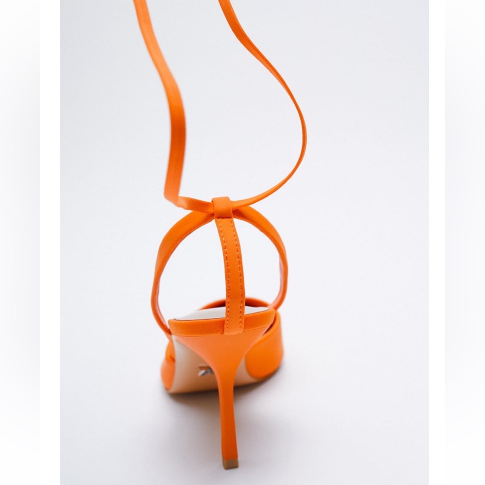 ZARA LACE UP SLINGBACK HEELS - Picture 4 of 10